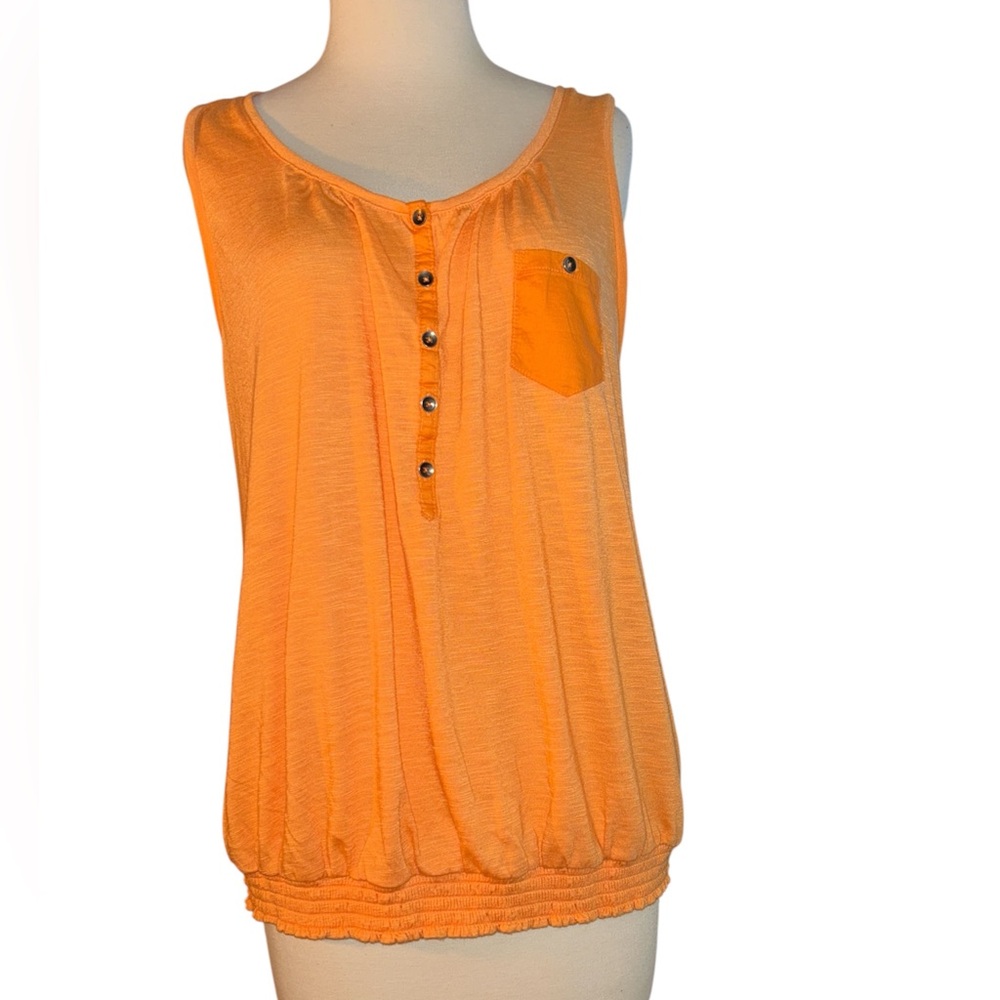 Sonoma Orange Buttoned Sleeveless Top